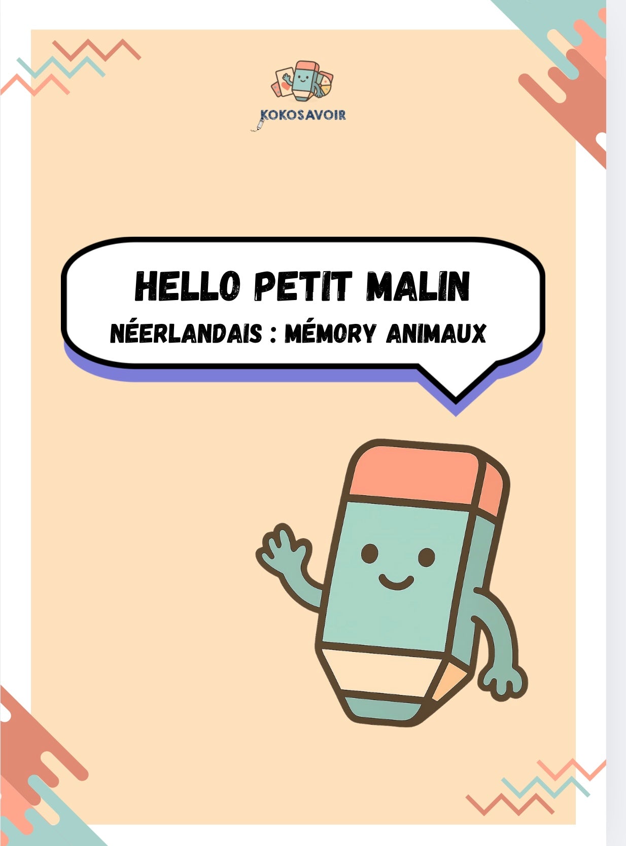 Atelier Memory en néerlandais: animaux