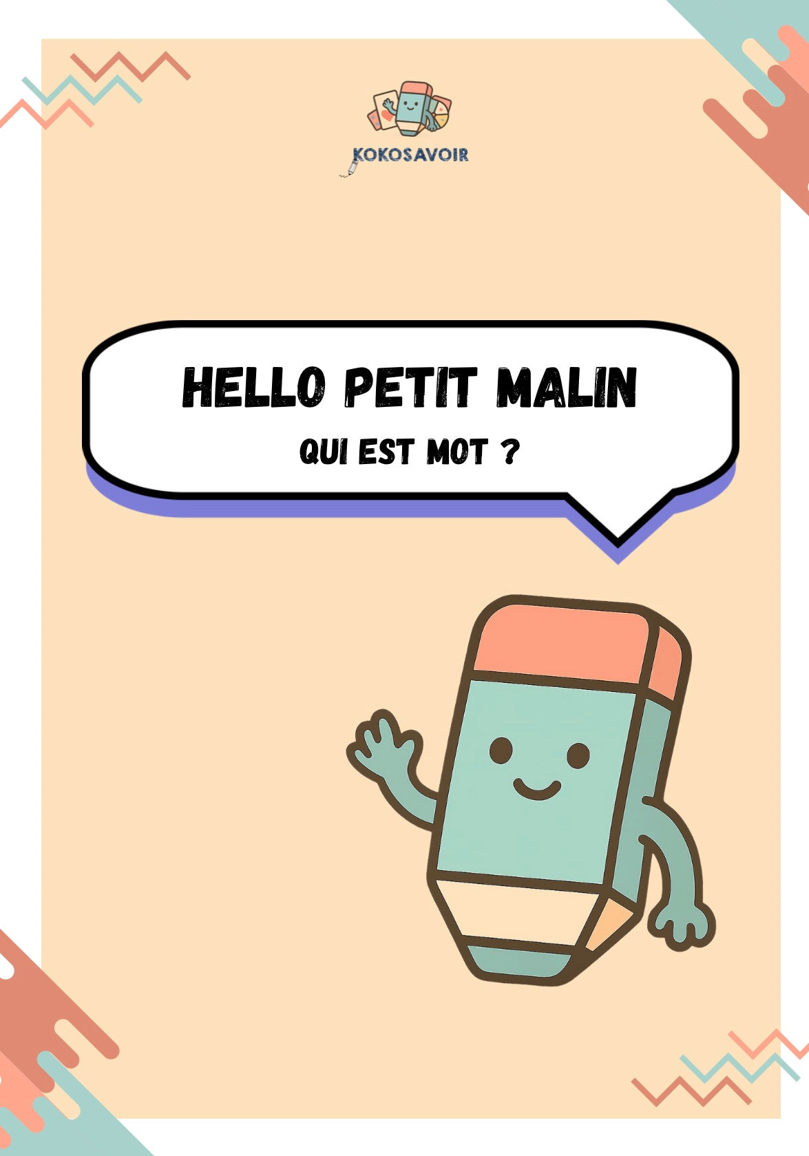 "Qui est mot" - Jeu sur les natures des mots