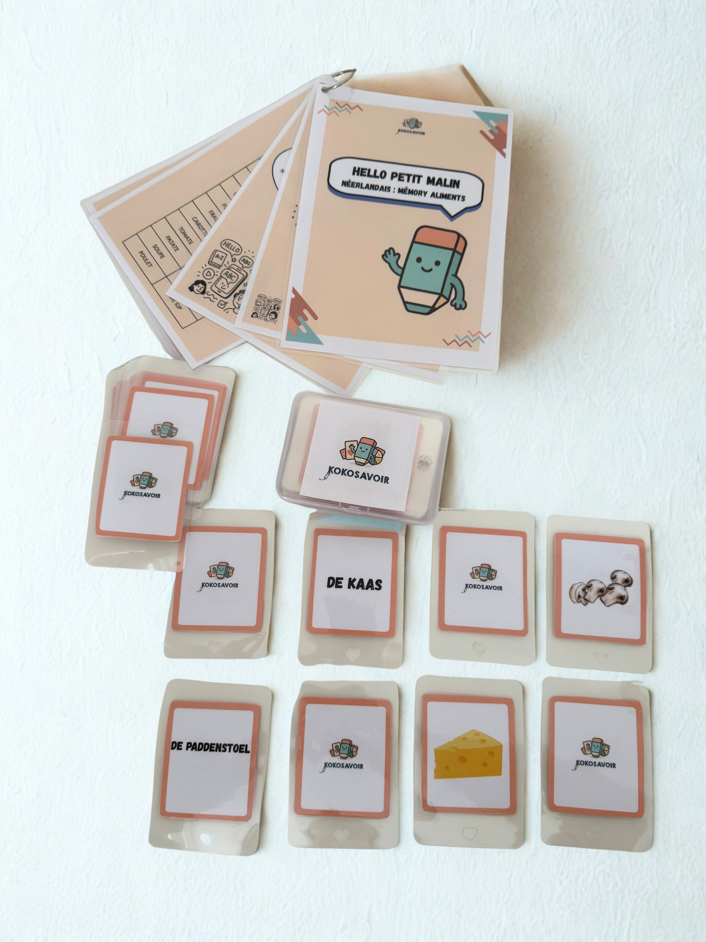 Jeu de Memory en néerlandais :  aliments